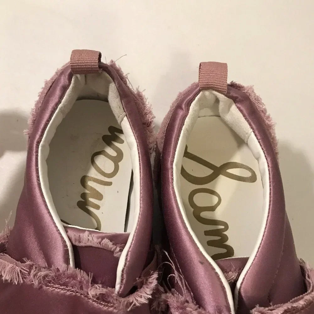 Sam Edelman Levine Slip-On Satin Sneaker Women's Size 9M Dust Rose Mauve‎